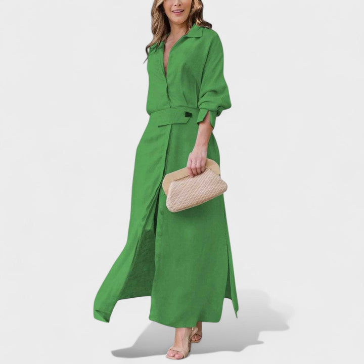 Gordana - Elegantna duga haljina s V-izrezom