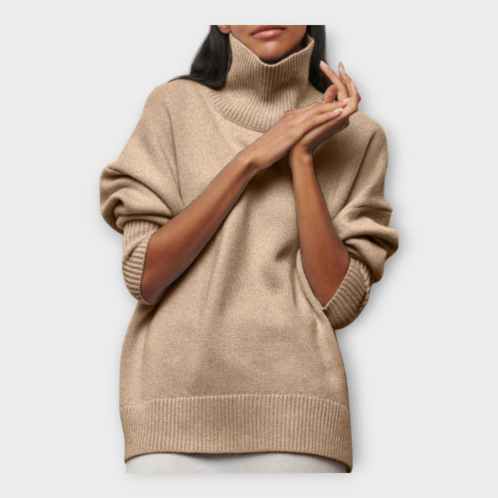 Pleteni Pulover s Visokim Ovratnikom