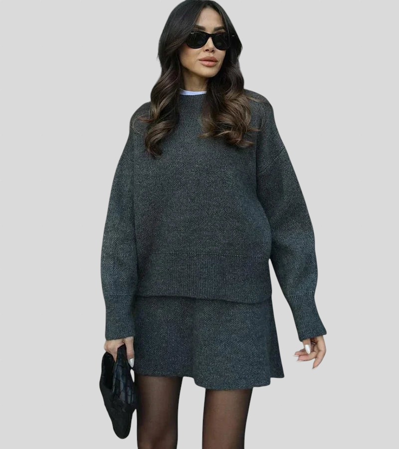 Velara - Pleteni Set - Oversize Pulover + Minica