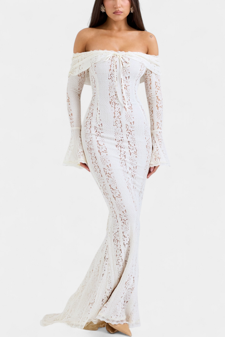 Josipa Maxi Haljina s Otvorenim Ramena od Čipke