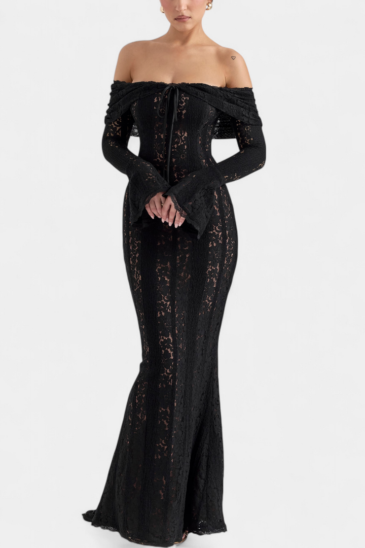 Josipa Maxi Haljina s Otvorenim Ramena od Čipke