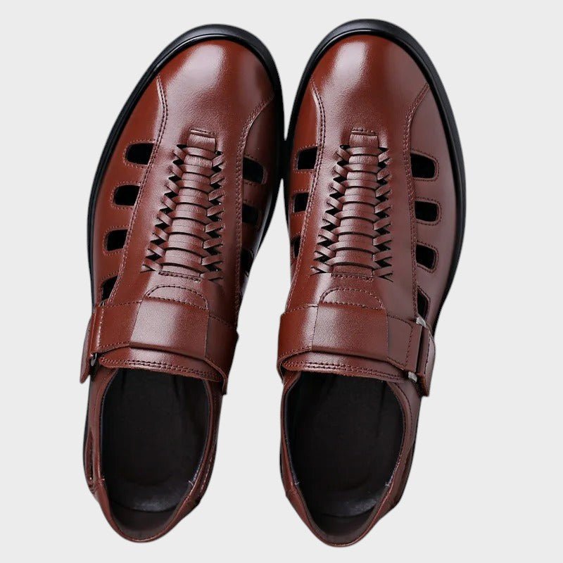 Steffen - Brune športne sandale od prave kože