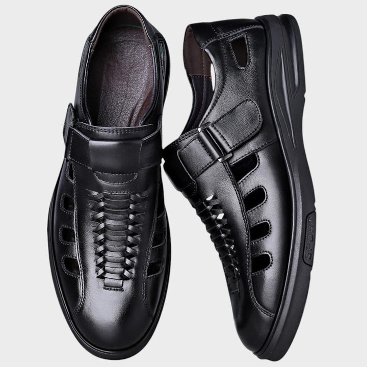 Steffen - Brune športne sandale od prave kože