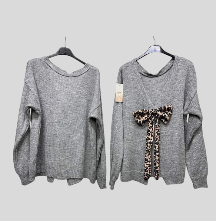 Maglia - Cozy Chic S Animal Uzorkom I Mašnom Na Leđima