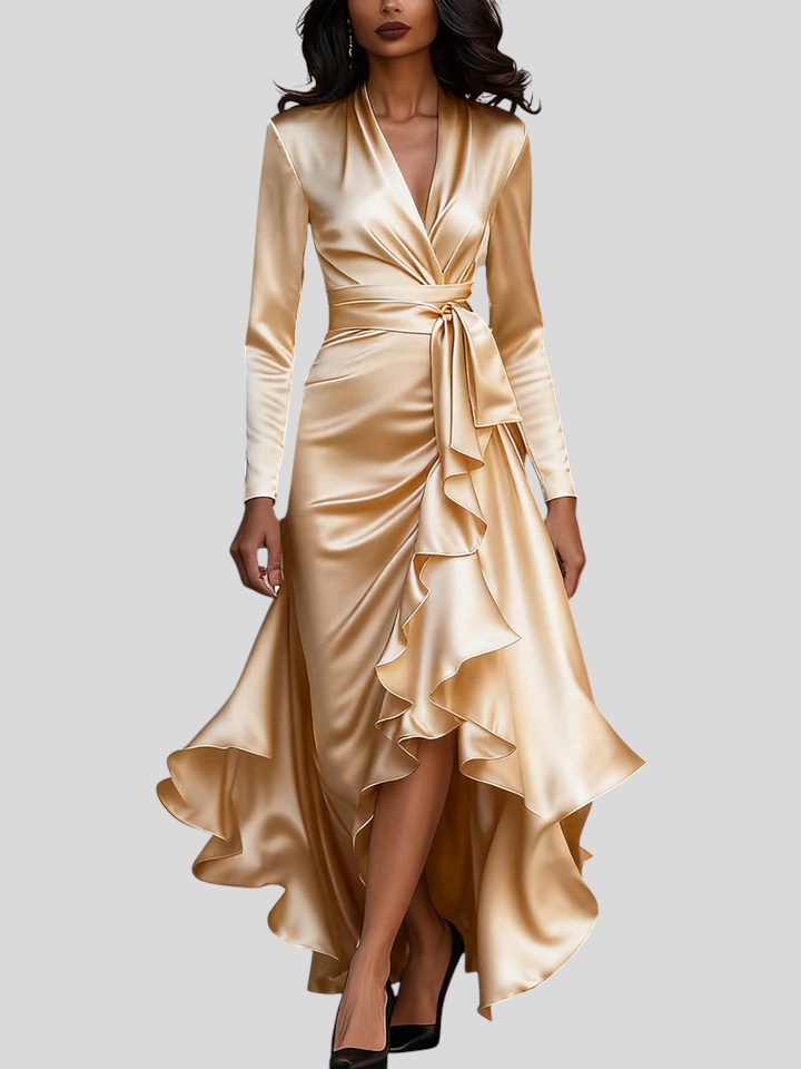 Moretti - Elegantna Duga Haljina Od Satena