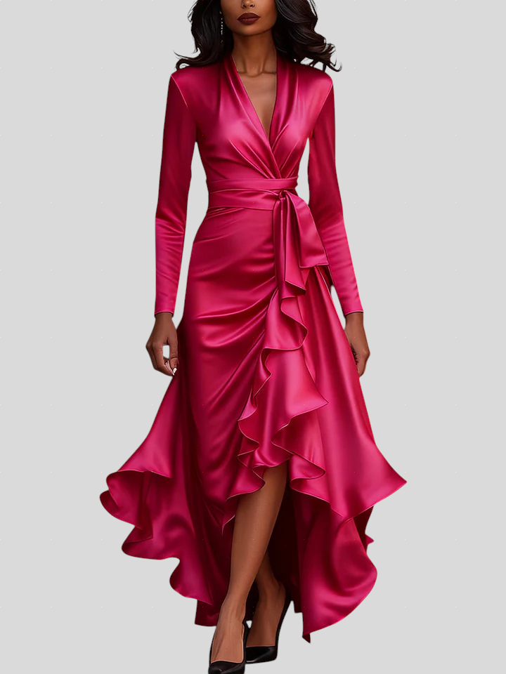 Moretti - Elegantna Duga Haljina Od Satena