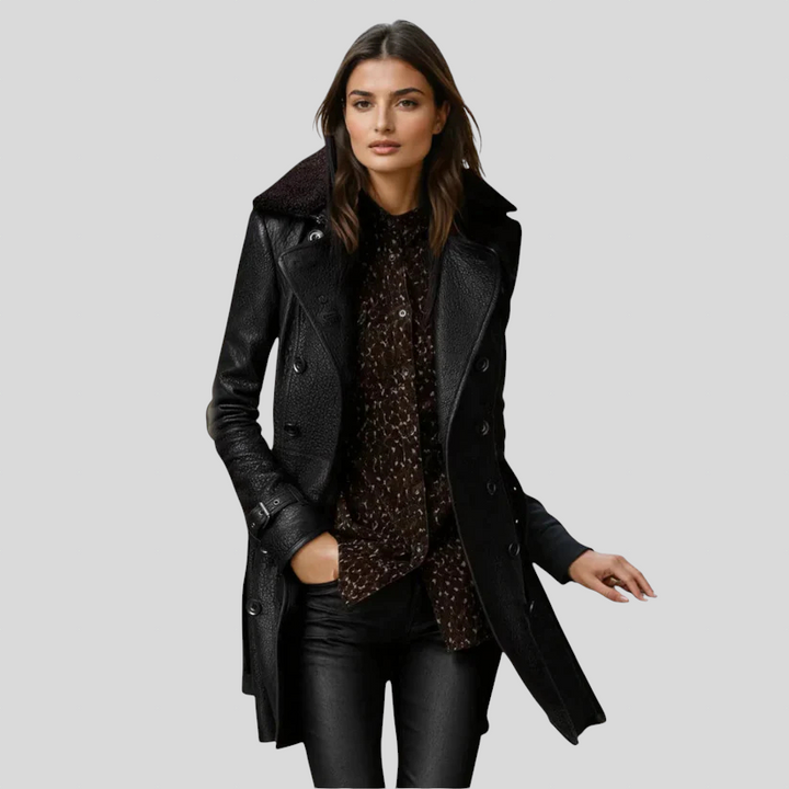 Klara - Elegantni Kožni Kaput