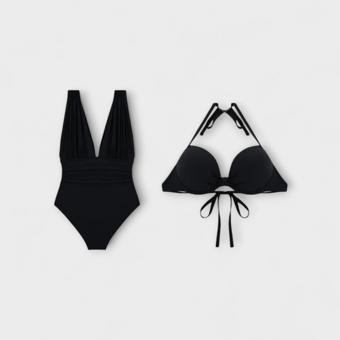 Kristijana - Modelirajući Kupaći Kostim s Dubokim Izrezom i Reguliranim Naramenicama