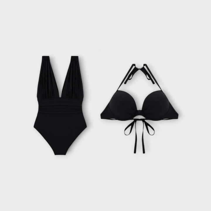 Kristijana - Modelirajući Kupaći Kostim s Dubokim Izrezom i Reguliranim Naramenicama