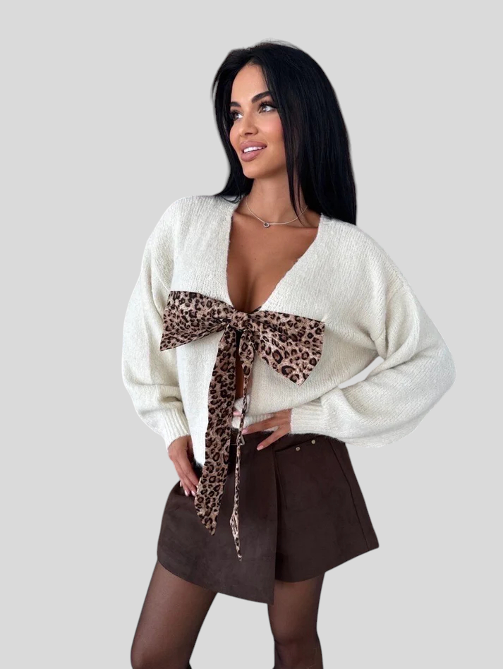 Maglia - Cozy Chic S Animal Uzorkom I Mašnom Na Leđima