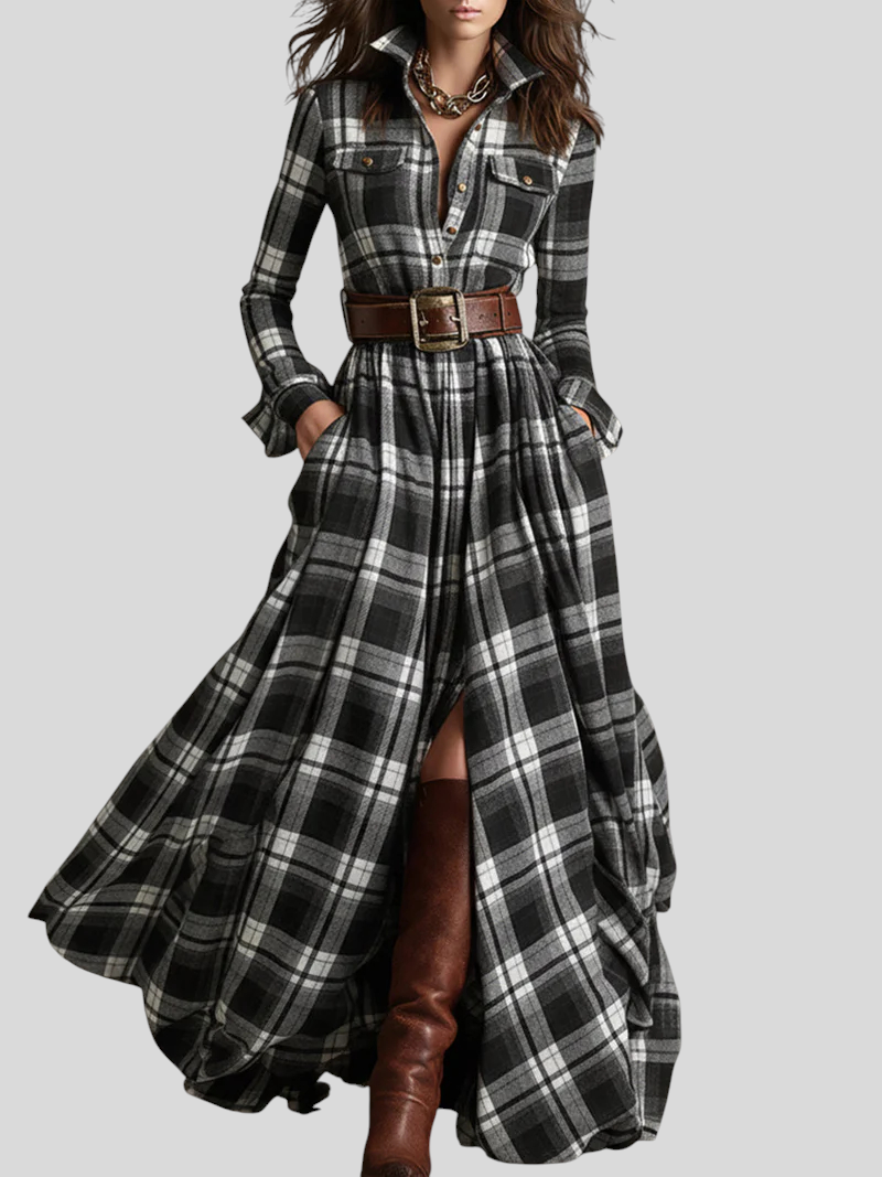 Giulietta – Karirana Maxi Košulja-Haljina