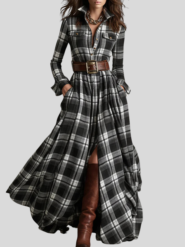 Giulietta – Karirana Maxi Košulja-Haljina