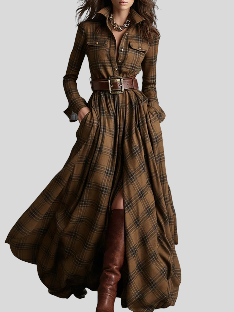 Giulietta – Karirana Maxi Košulja-Haljina