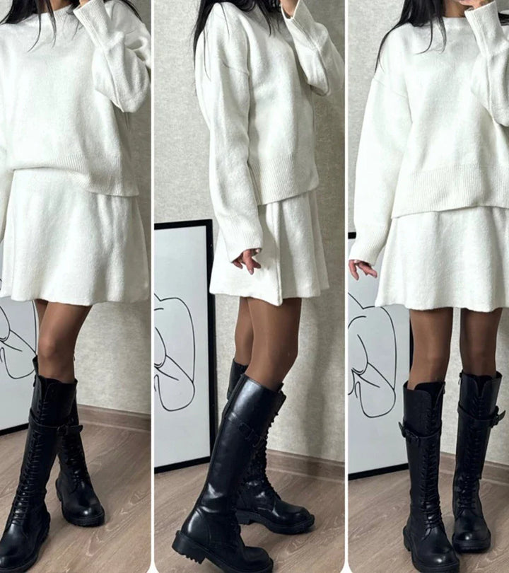 Velara - Pleteni Set - Oversize Pulover + Minica