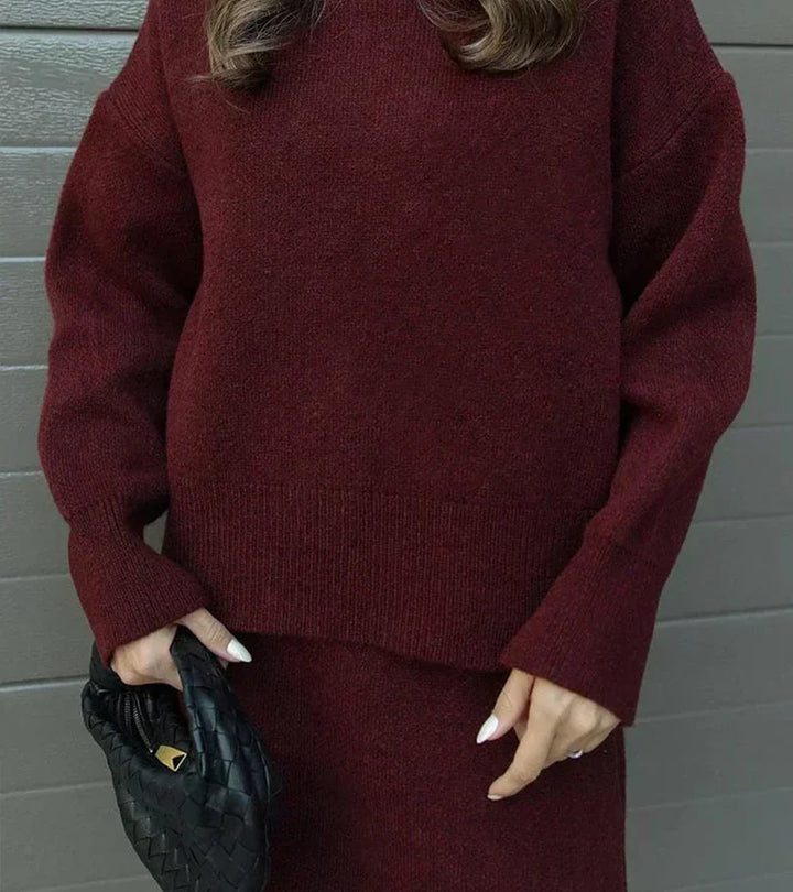 Velara - Pleteni Set - Oversize Pulover + Minica