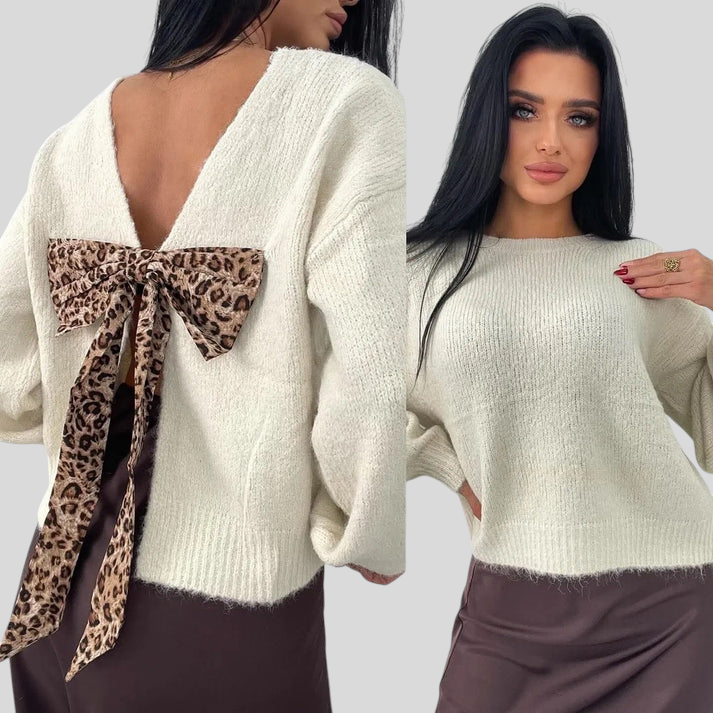 Maglia - Cozy Chic S Animal Uzorkom I Mašnom Na Leđima