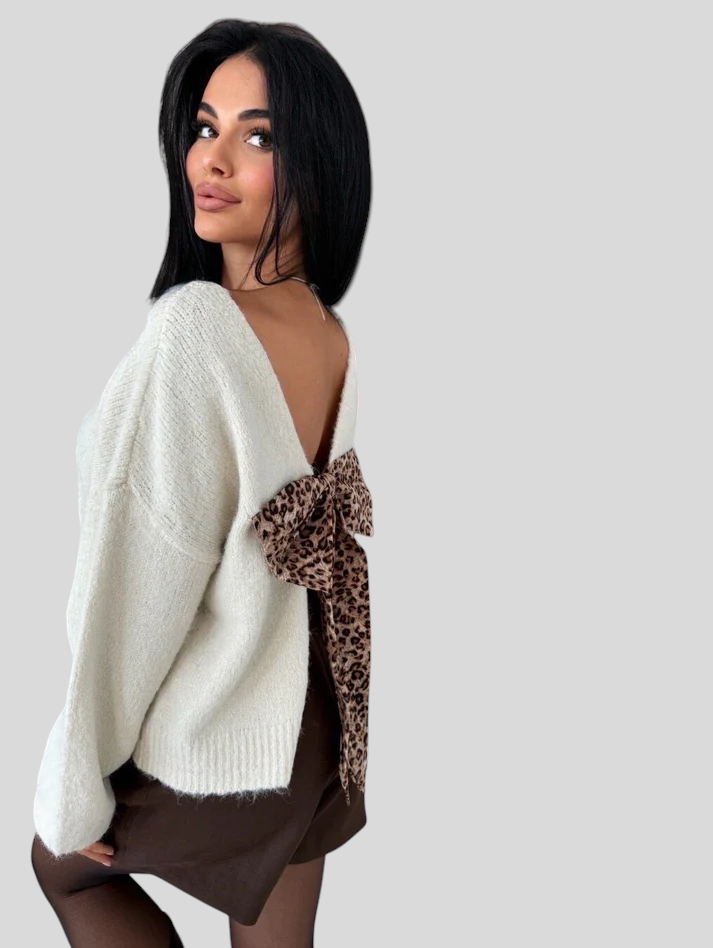 Maglia - Cozy Chic S Animal Uzorkom I Mašnom Na Leđima