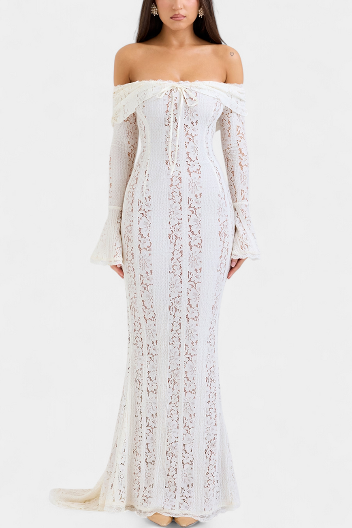 Josipa Maxi Haljina s Otvorenim Ramena od Čipke