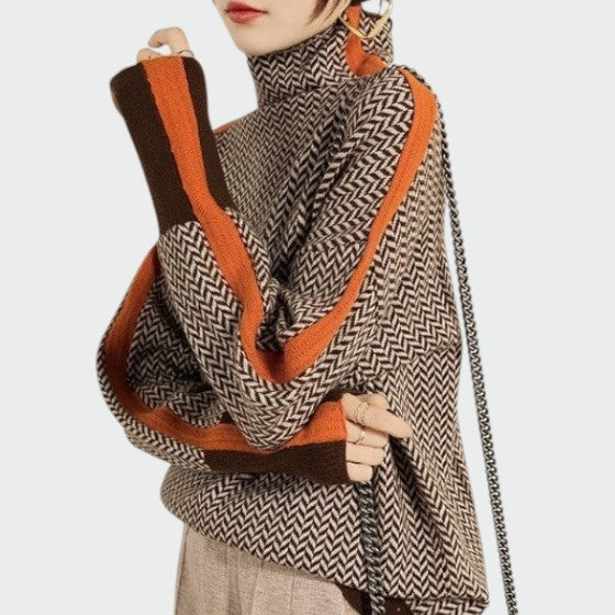 Zlatka – Herringbone Luxe Turtleneck